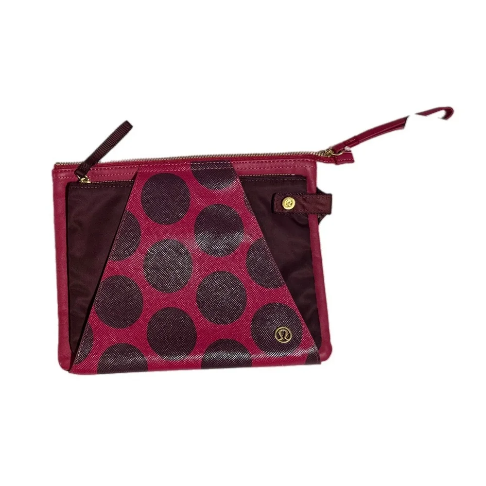 Lululemon In The Present Pouch Deep Ruby Bordeaux Drama Polka Dot W9M61S NWT